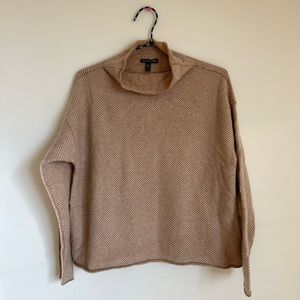 Eileen Fisher cashmere wool mock neck sweater
